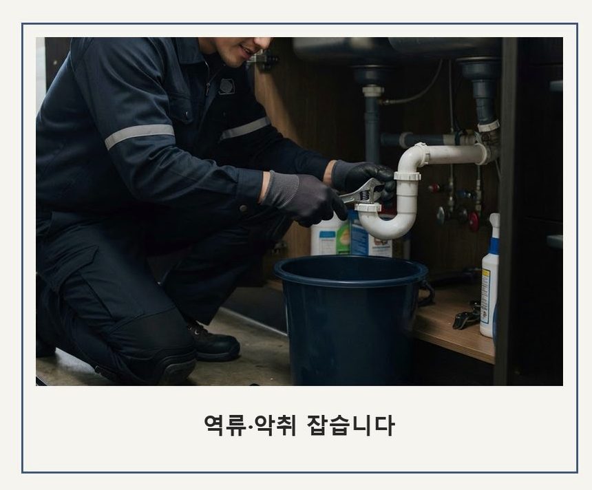 서울 중랑구 묵동 하수구 냄새 가격 안내 현장 작업 사진 - 배관해결사