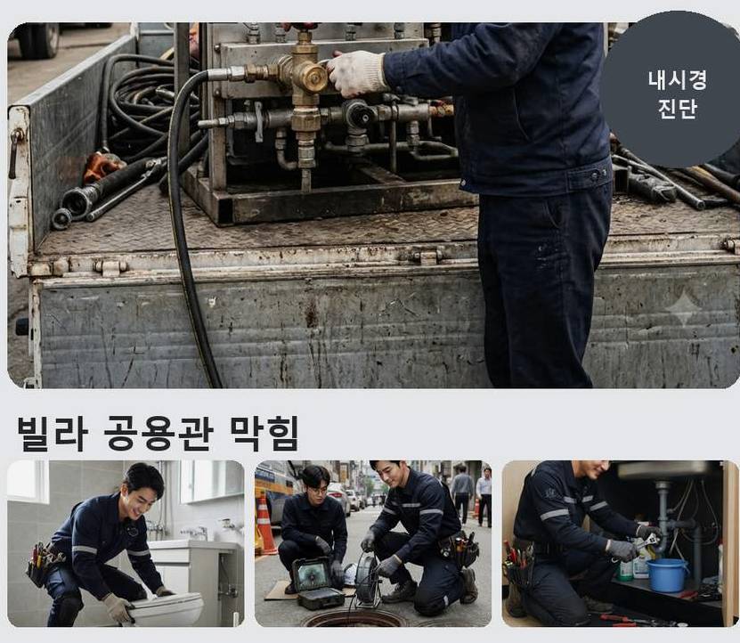 파주시 문발동 하수구막힘 빠른 해결 현장 작업 사진 - 배관해결사