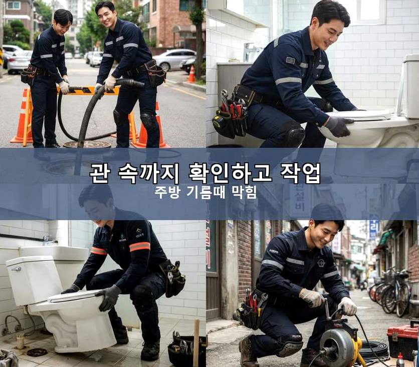 고양시일산동구 문봉동 베란다 배수구막힘 뚫음 현장 작업 사진 - 배관해결사