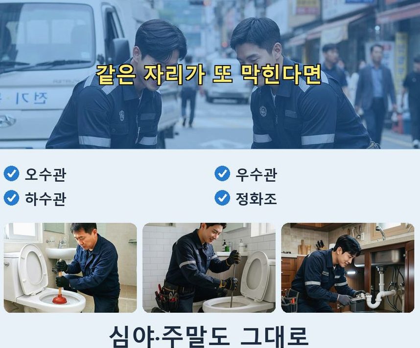 고양시일산동구 산황동 배수구막힘 고압세척·관통 작업 모습