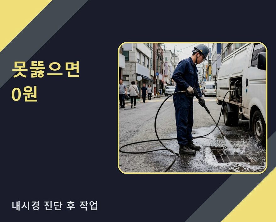 파주시 문산읍내포리 배수구막힘 원인 진단 현장 작업 사진 - 배관해결사
