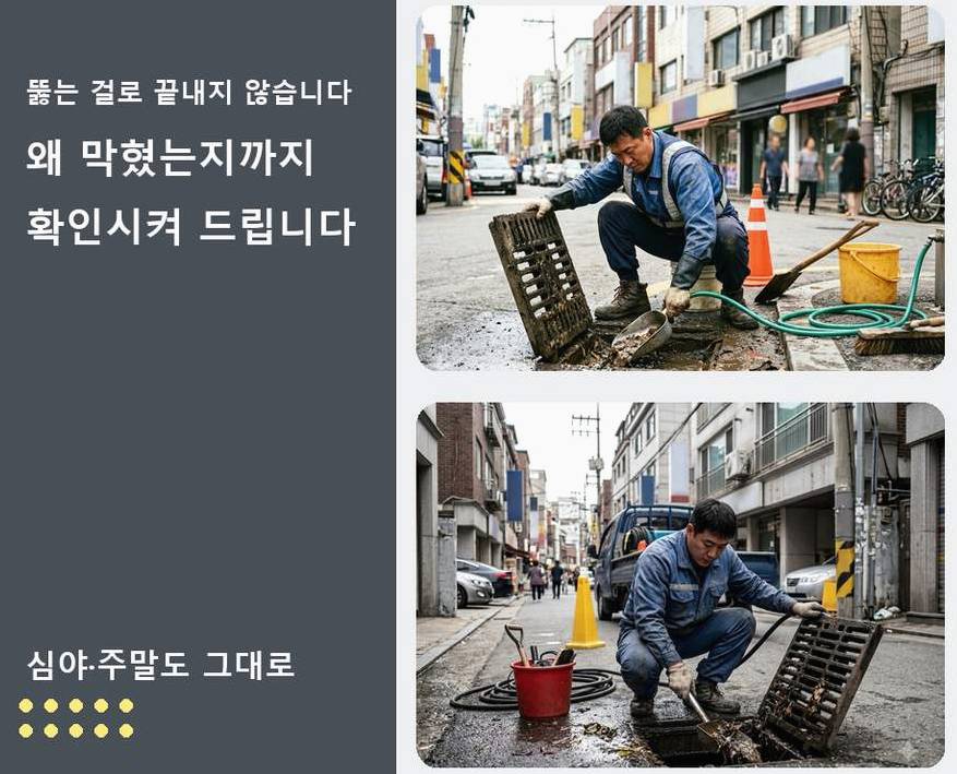 과천시 문원동 싱크대막힘 전문 업체 현장 작업 사진 - 배관해결사