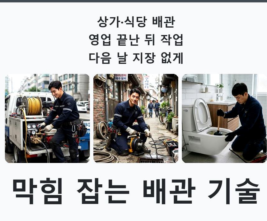 과천시 문원동 정화조막힘 긴급출동 현장 작업 사진 - 배관해결사