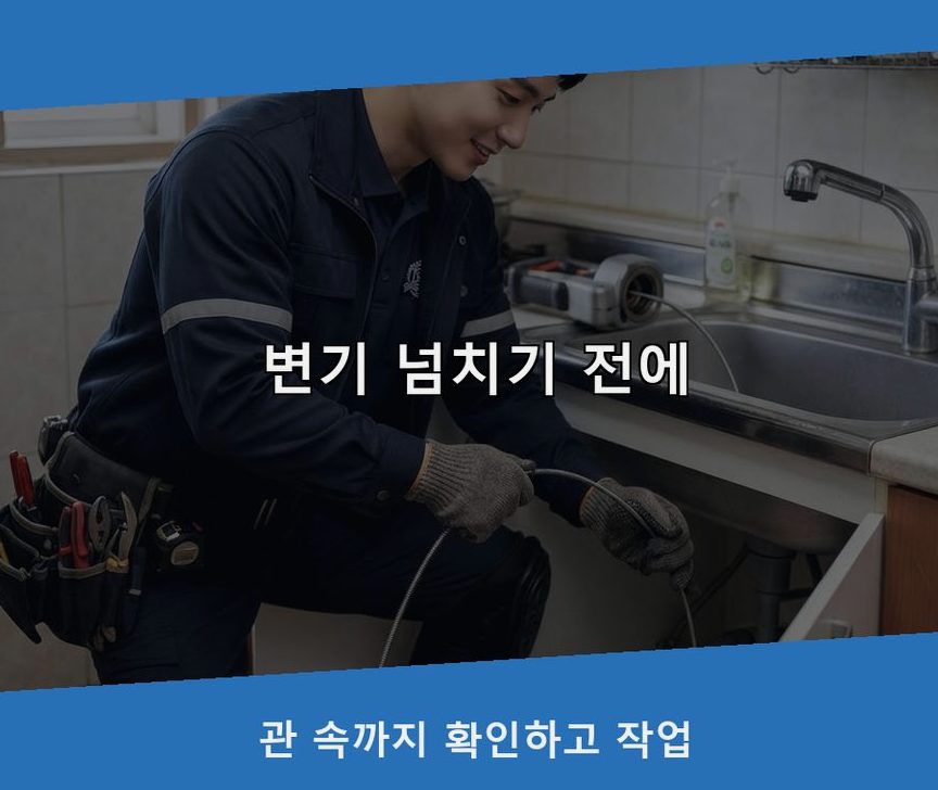 연천군 연천읍고문리 배수구막힘 고압세척·관통 작업 모습
