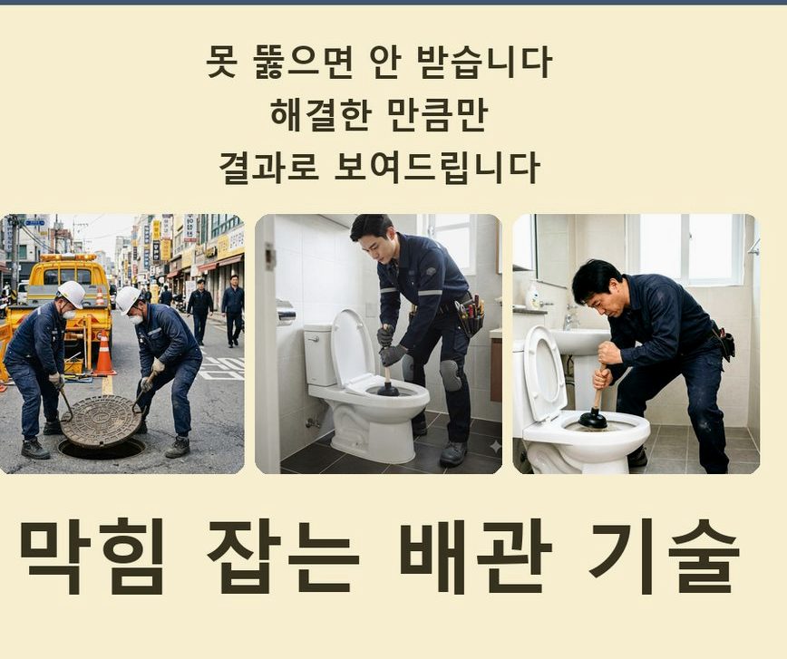 안성시 미양면갈전리 배수구막힘 당일 처리 현장 작업 사진 - 배관해결사
