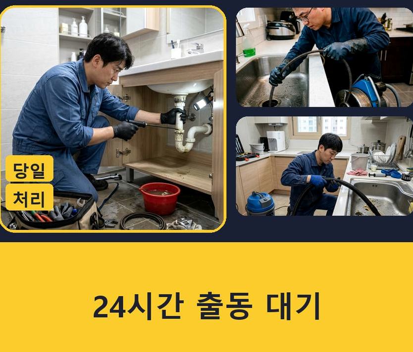 안성시 보개면가율리 배수구막힘 고압세척·관통 작업 모습