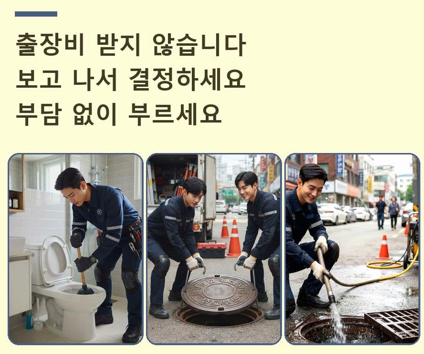 서울 도봉구 방학동 배관청소 원인 진단 현장 작업 사진 - 배관해결사