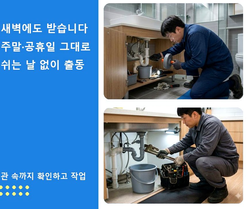 서울 도봉구 방학동 하수구 냄새 원인 진단 현장 작업 사진 - 배관해결사