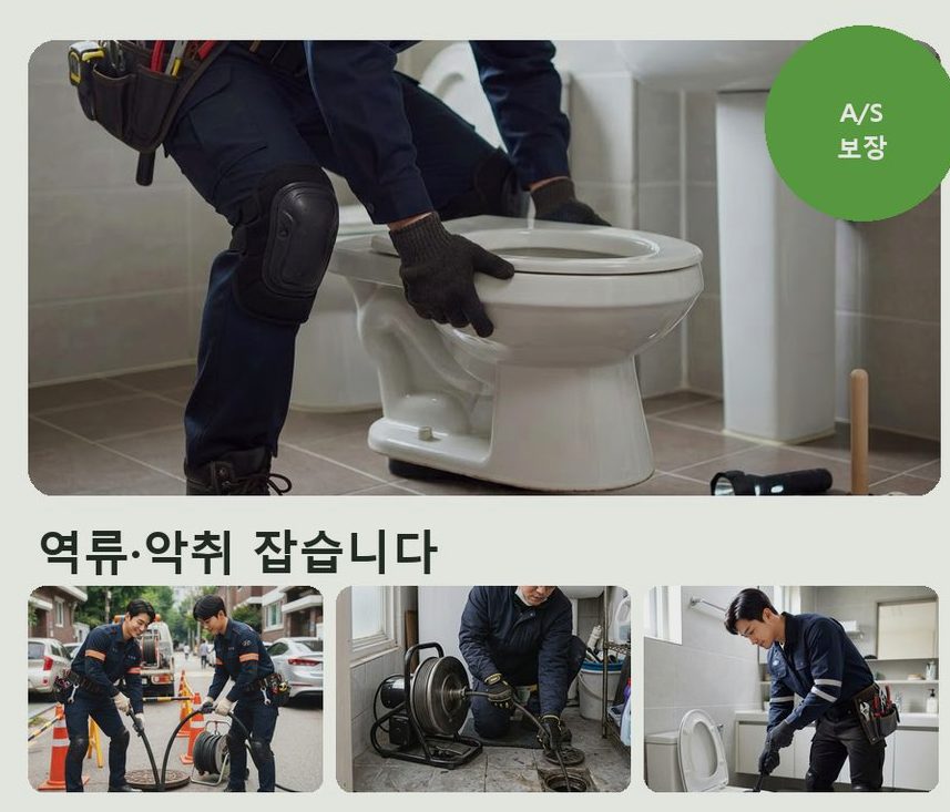 고양시일산동구 백석동 주방 하수구막힘 야간 출동 현장 작업 사진 - 배관해결사
