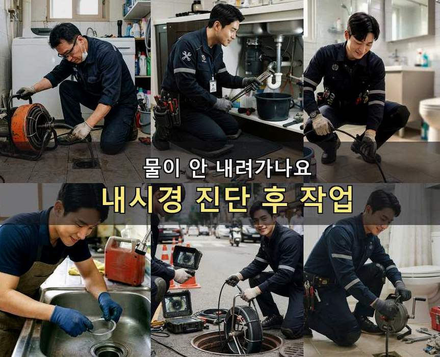 과천시 별양동 배수구막힘 고압세척·관통 작업 모습
