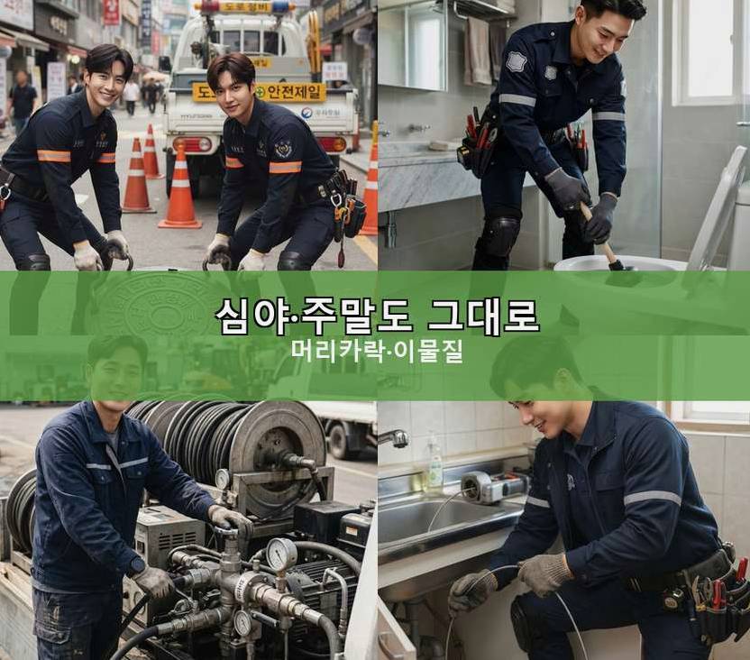 안성시 보개면가율리 하수구막힘 업체 현장 작업 사진 - 배관해결사