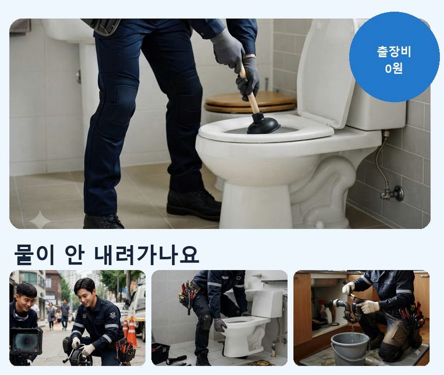 성남시수정구 복정동 배수구막힘 원인 진단 현장 작업 사진 - 배관해결사