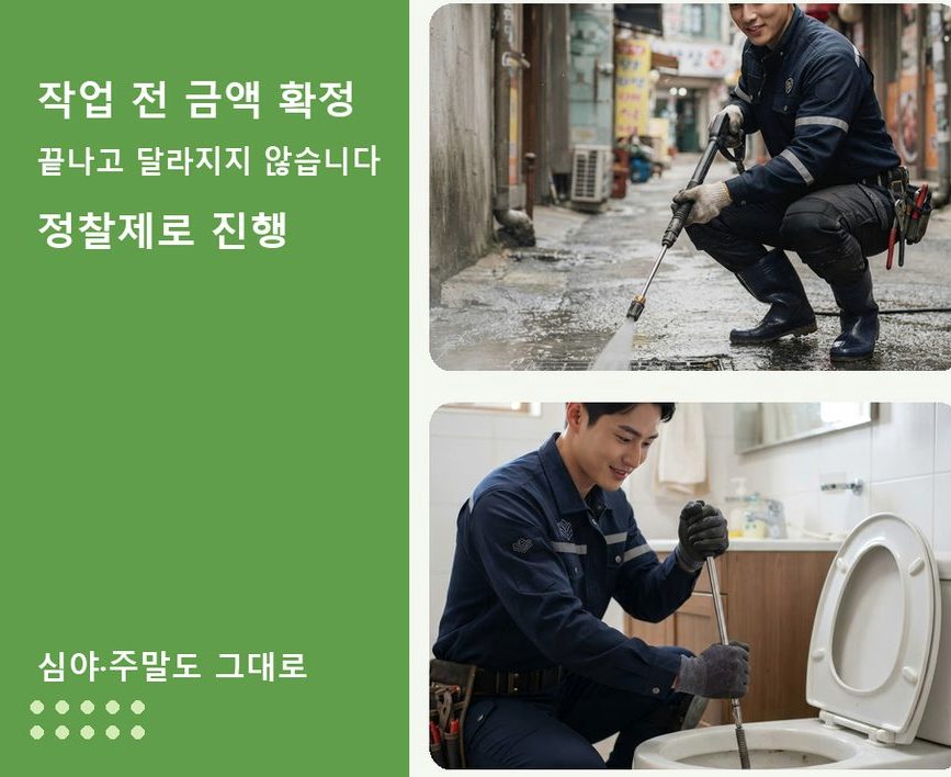 성남시수정구 복정동 베란다 배수구막힘 원인 진단 현장 작업 사진 - 배관해결사
