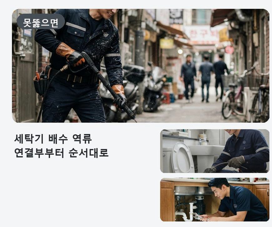 성남시수정구 복정동 주방 하수구막힘 업체 현장 작업 사진 - 배관해결사