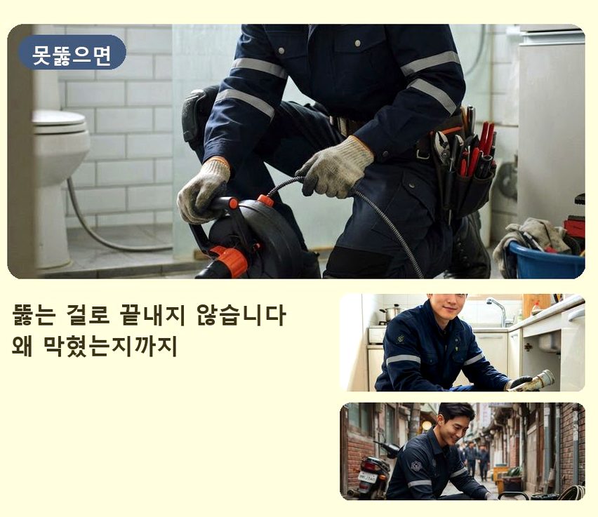 서울 동작구 본동 고압세척 업체 현장 작업 사진 - 배관해결사