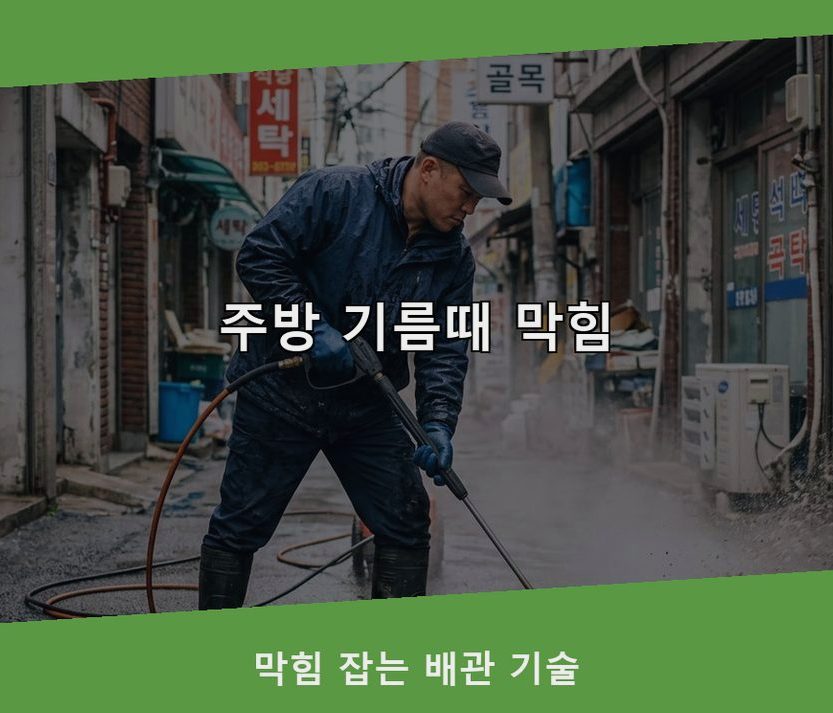 서울 동작구 사당동 싱크대막힘 고압세척·관통 작업 모습