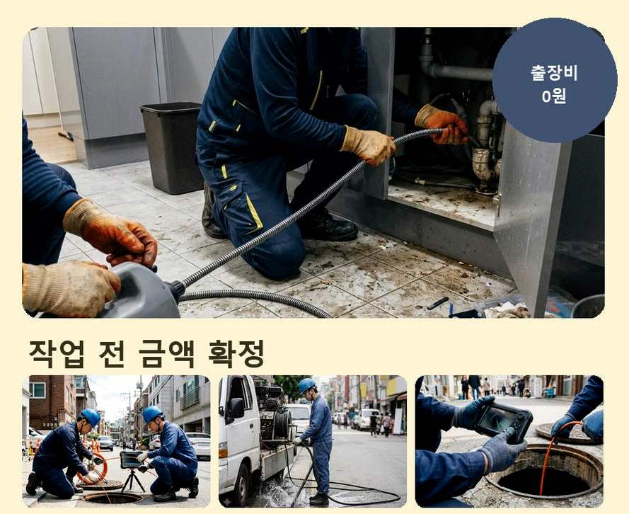 안산시상록구 본오동 베란다 배수구막힘 가격 안내 현장 작업 사진 - 배관해결사
