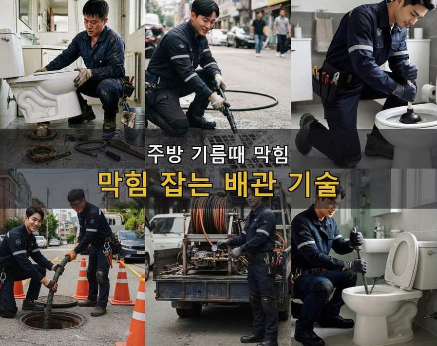 안산시상록구 부곡동 변기막힘 고압세척·관통 작업 모습