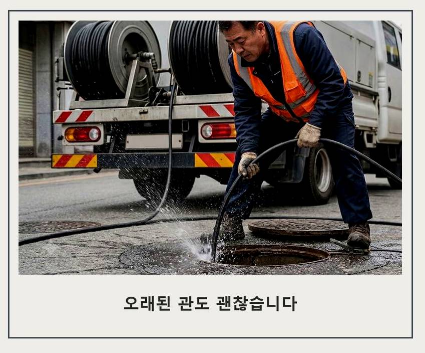 안산시상록구 부곡동 하수구막힘 고압세척·관통 작업 모습