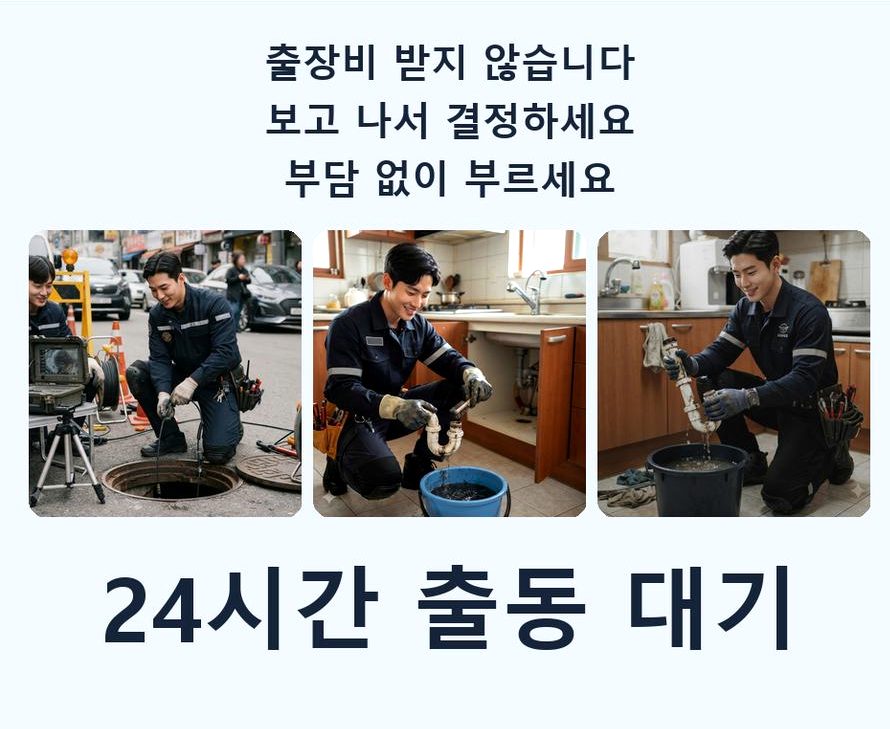 안성시 봉남동 배수구막힘 뚫음 현장 작업 사진 - 배관해결사