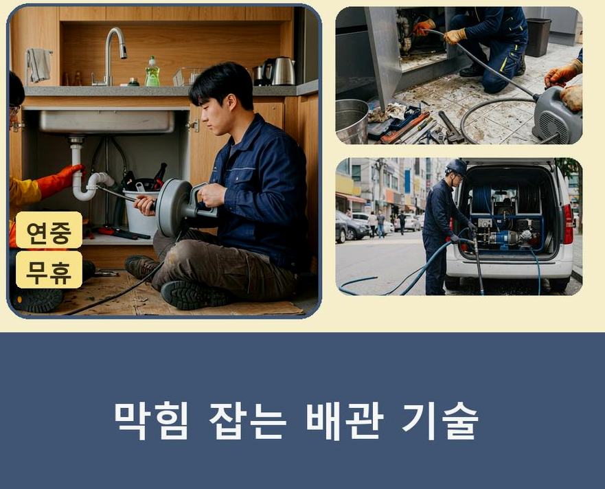 안성시 봉남동 하수구막힘 24시 출동 현장 작업 사진 - 배관해결사