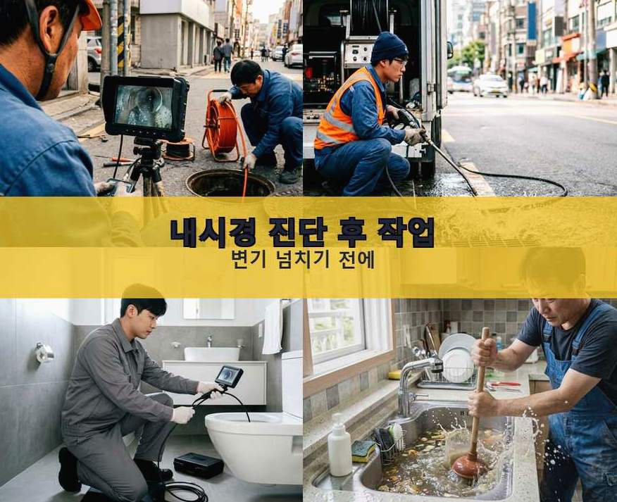 양주시 봉양동 배수구막힘 원인 진단 현장 작업 사진 - 배관해결사