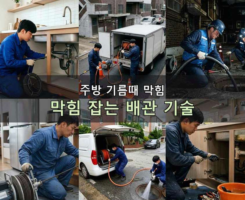 과천시 부림동 세탁기 배수구막힘 가격 안내 현장 작업 사진 - 배관해결사