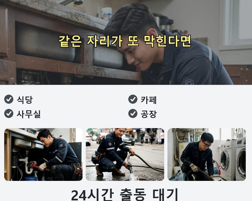 과천시 부림동 욕실 배수구막힘 빠른 해결 현장 작업 사진 - 배관해결사