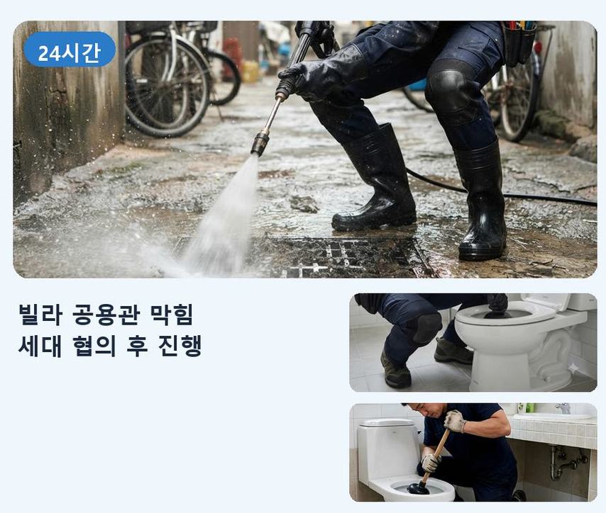 여주시 북내면가정리 배수구막힘 가격 안내 현장 작업 사진 - 배관해결사