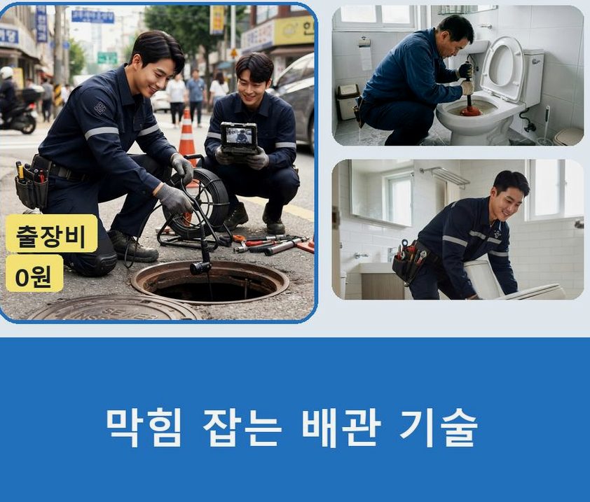 서울 성동구 사근동 오수관막힘 전문 업체 현장 작업 사진 - 배관해결사