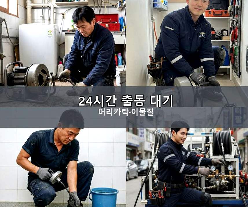 서울 성동구 사근동 하수구막힘 전문 업체 현장 작업 사진 - 배관해결사