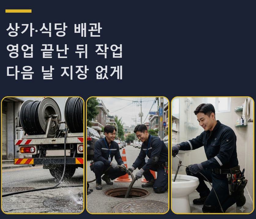 서울 동작구 상도동 고압세척 고압세척·관통 작업 모습
