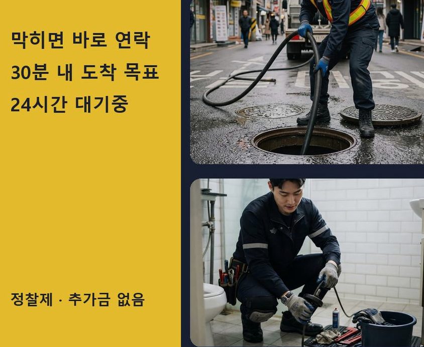 서울 동작구 사당동 오수관막힘 출장비 무료 현장 작업 사진 - 배관해결사