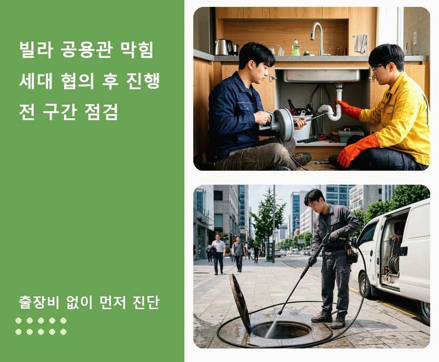 서울 동작구 사당동 정화조막힘 뚫음 현장 작업 사진 - 배관해결사