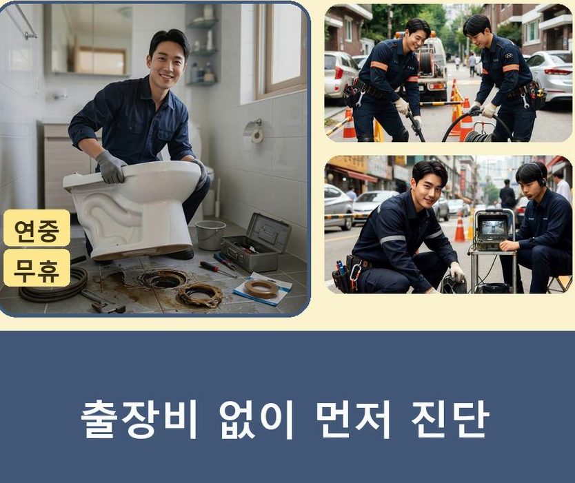 서울 동작구 사당동 하수구 역류 24시 출동 현장 작업 사진 - 배관해결사