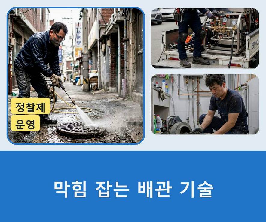 안산시상록구 사동 배수구막힘 뚫음 현장 작업 사진 - 배관해결사