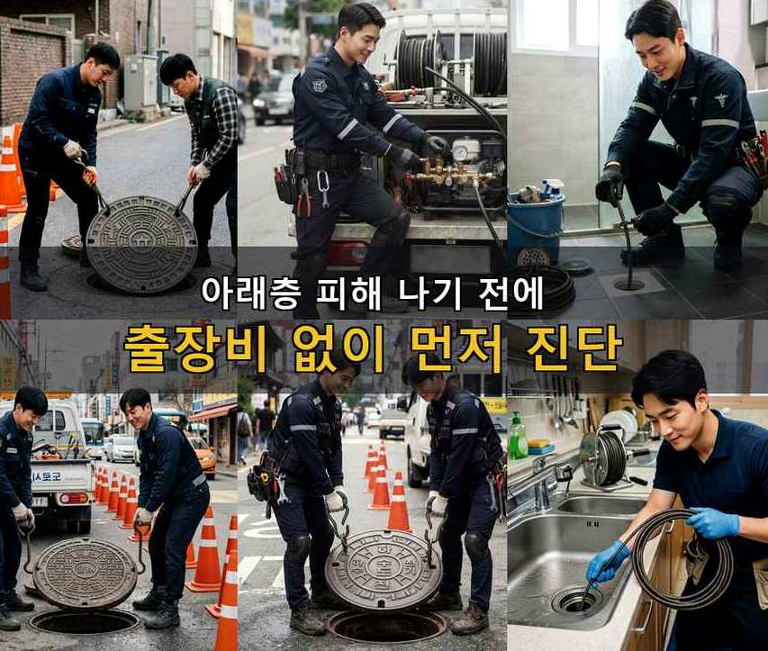 안산시상록구 사동 변기막힘 고압세척·관통 작업 모습