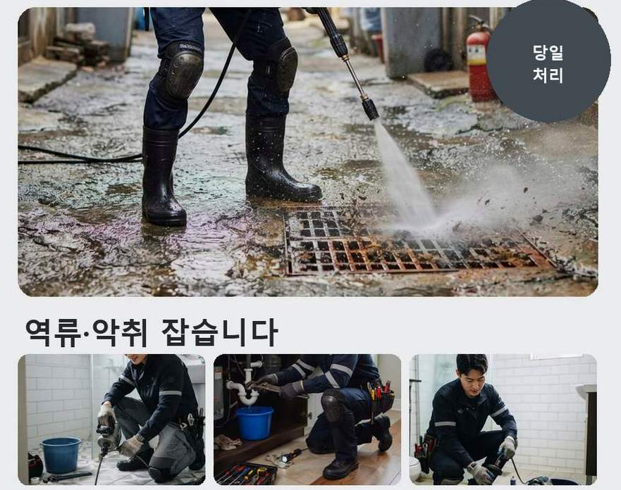안산시상록구 사동 싱크대막힘 출장비 무료 현장 작업 사진 - 배관해결사
