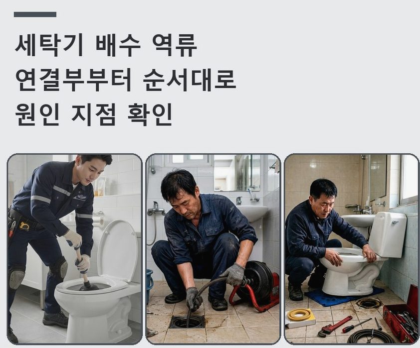 고양시일산동구 사리현동 세면대막힘 원인 진단 현장 작업 사진 - 배관해결사
