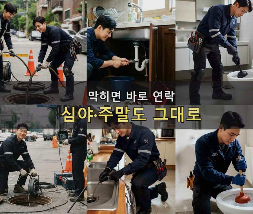 고양시일산동구 사리현동 욕실 배수구막힘 업체 현장 작업 사진 - 배관해결사