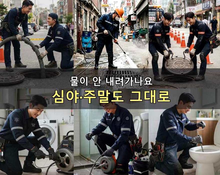 안산시상록구 사사동 하수구 냄새 비용 현장 작업 사진 - 배관해결사