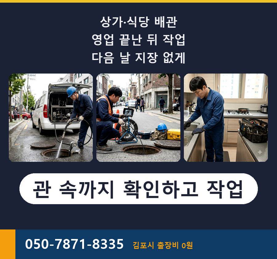 김포시 사우동 변기막힘 가격 안내 현장 작업 사진 - 배관해결사