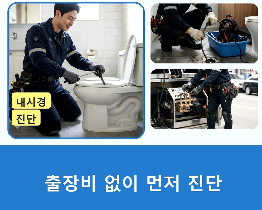 양주시 산북동 변기막힘 당일 처리 현장 작업 사진 - 배관해결사