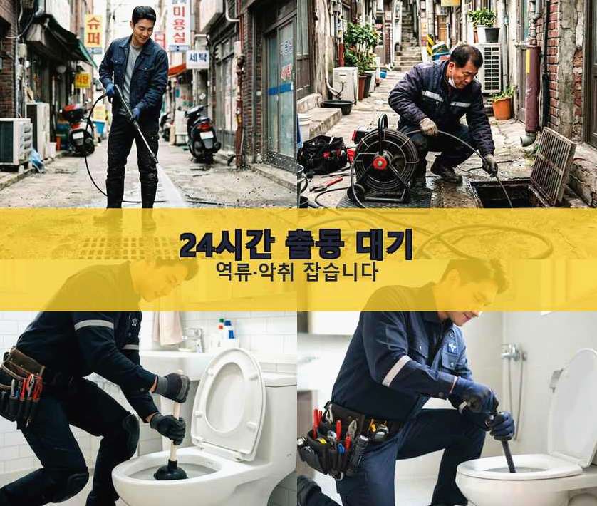 여주시 산북면명품리 하수구막힘 업체 현장 작업 사진 - 배관해결사