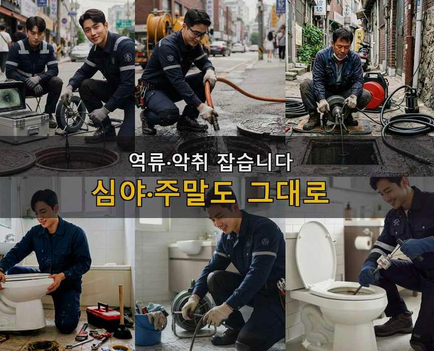 고양시일산동구 산황동 베란다 배수구막힘 당일 처리 현장 작업 사진 - 배관해결사