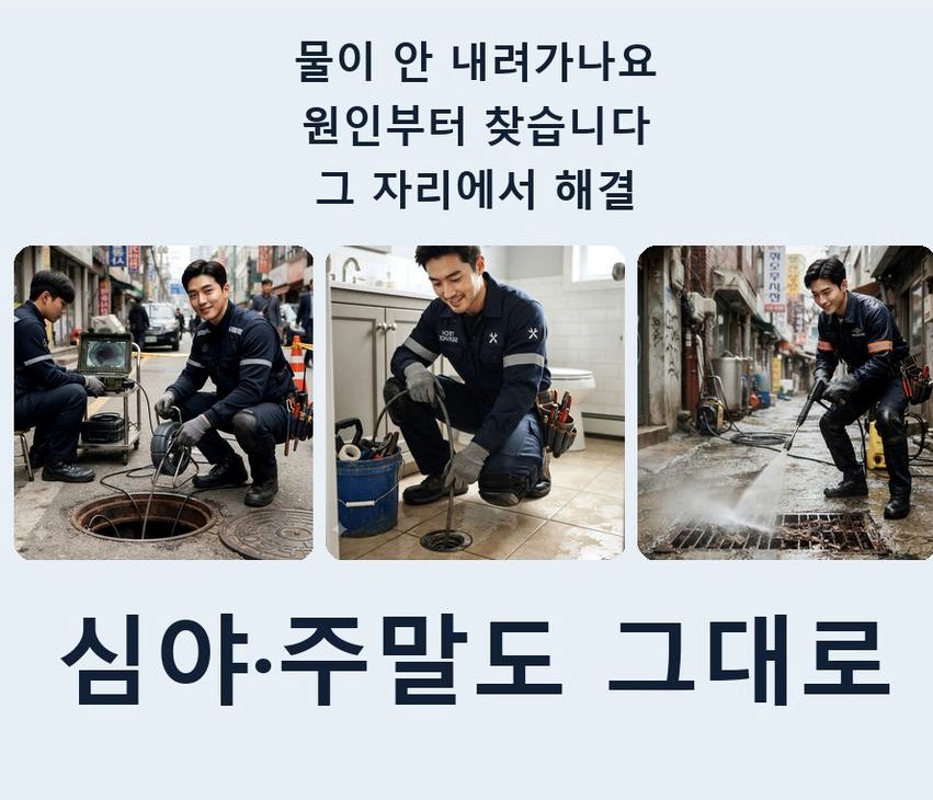여주시 상거동 배수구막힘 비용 현장 작업 사진 - 배관해결사