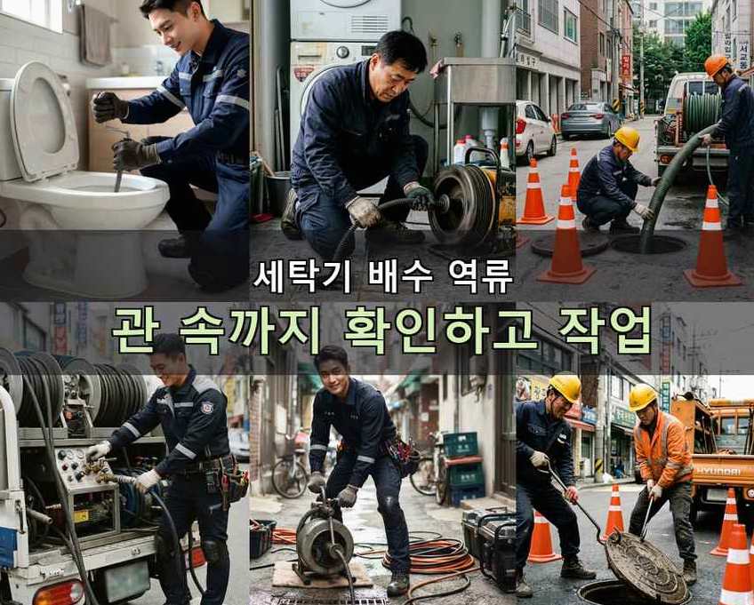 수원시장안구 상광교동 고압세척 출장비 무료 현장 작업 사진 - 배관해결사