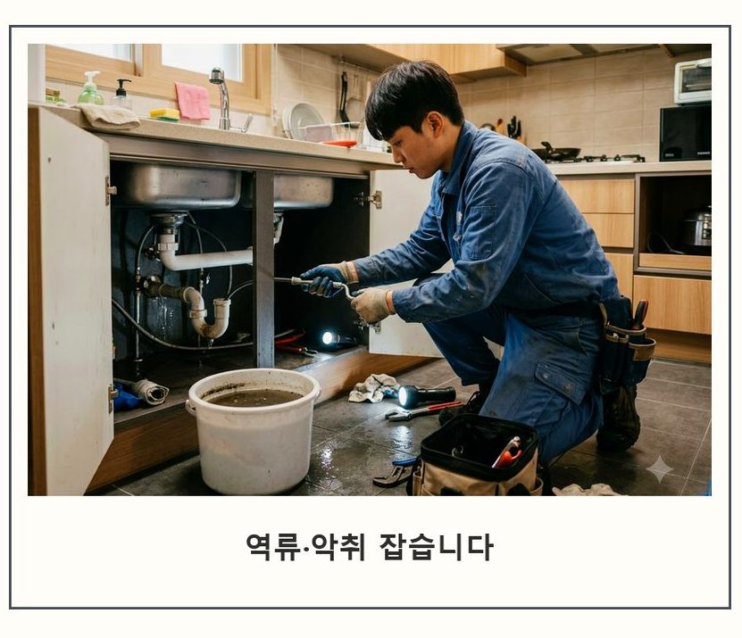 수원시장안구 상광교동 정화조막힘 당일 처리 현장 작업 사진 - 배관해결사