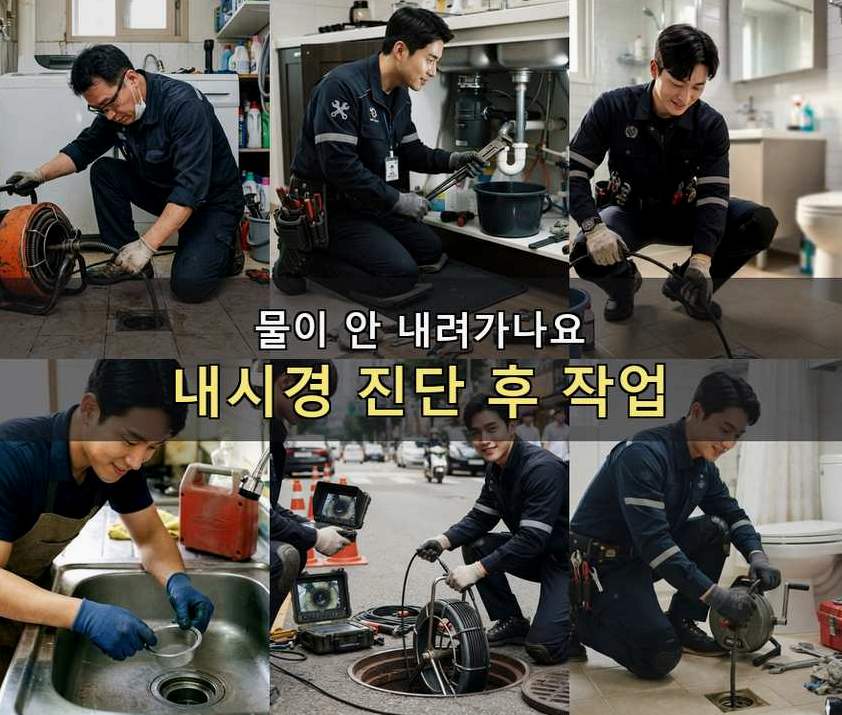 서울 동작구 상도동 세탁기 배수구막힘 비용 현장 작업 사진 - 배관해결사