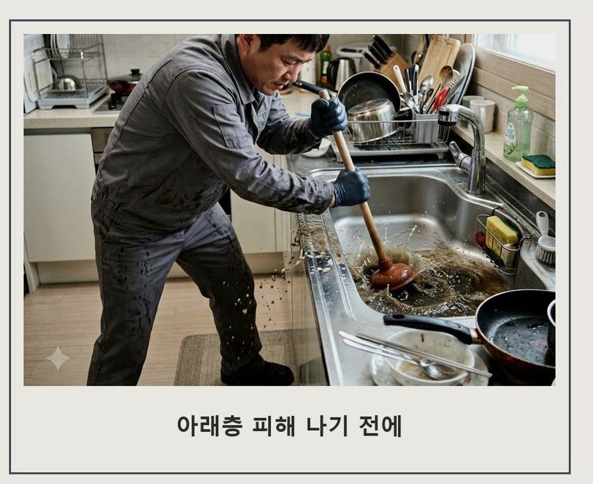 서울 중랑구 상봉동 배수구막힘 원인 진단 현장 작업 사진 - 배관해결사